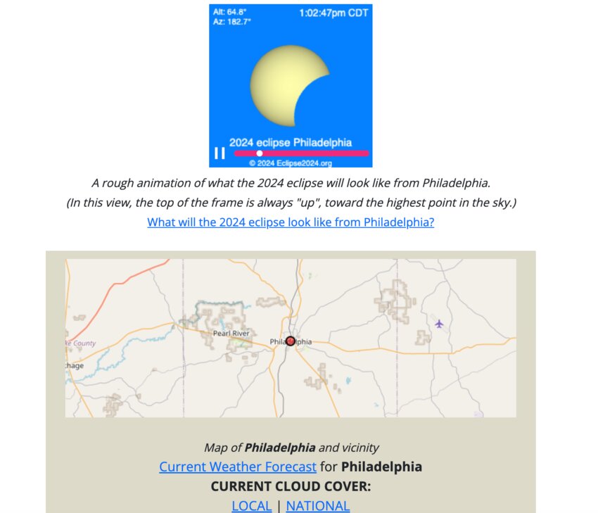 Here's a rough animation of what the 2024 eclipse will look like from Philadelphia on Monday.